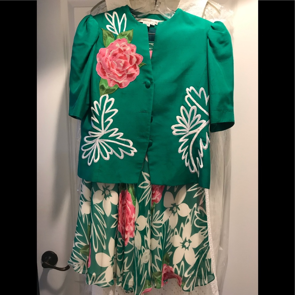 ANNE CRIMMINS for UMI COLLECTIONS size 10 silk suit (jacket & skirt)